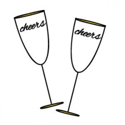 28+ Collection of Champagne Glass Clipart Black And White | High ...