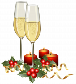 Christmas Champagne and Candles PNG Clipart Image | Gallery ...