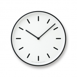 Mono Wall Clock in White w/ Lines design by Lemnos – BURKE DECOR