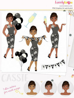Congratulations celebration woman clip art, party balloons ...