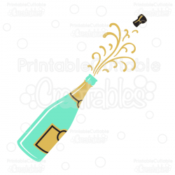 Champagne Popping SVG Cutting File & Clipart