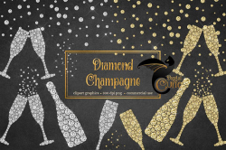 Diamond Champagne Clipart, glitter champagne sparkle new year ...