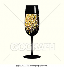 EPS Illustration - Champagne gold black glass. Vector Clipart ...