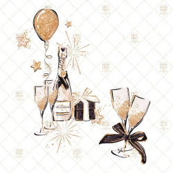 New Year Clip Art Fashion Birthday Party Clipart Winter Gold ...