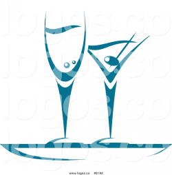 Champagne clipart blue - Pencil and in color champagne clipart blue