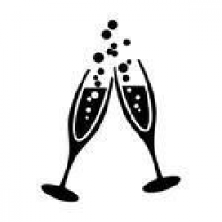 Champagne Toast Silhouette Two Hands Make A stock vector - Clipart ...