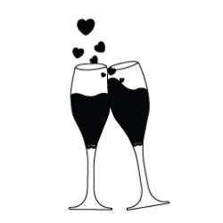 Champagne Wedding Toast Clipart