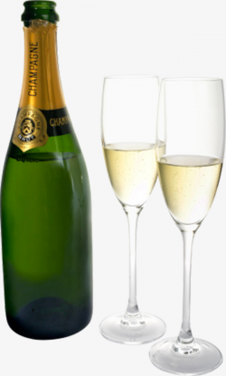 Champagne Glasses, Goblet, Champagne, Green Bottles PNG Image and ...