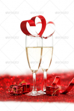 Champagne and gifts ... alcohol, background, box, card, celebration ...