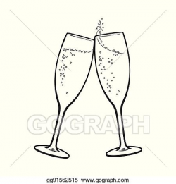 Vector Clipart - Pair of champagne glasses, holiday toast. Vector ...