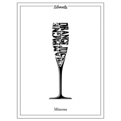 Cocktail Mimosa Digital clip art silhouette champagne glass