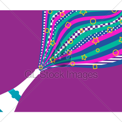 Champagne Party Bottle Retro Color Splash Art · GL Stock Images