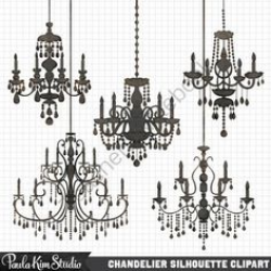 Chandelier Silhouette baroque ornamental by BlackCatsMedia on Etsy ...