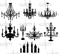 Baroque Chandeliers Clip Art Graphic Design Pattern by ApoDesign ...