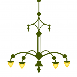 Ornate Chandelier, with 4 lamps- version 1 Clipart - Design Droide