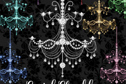 Crystal Diamond Chandeliers Clipart by | Design Bundles