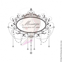 Wedding Digital Clipart Frame Elegant Chandelier Classic Designs ...