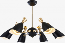 Six Modern Chandelier, Black, All Bronze, Chandelier PNG Image and ...