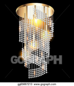 EPS Vector - modern chandelier with crystal pendants on the black ...
