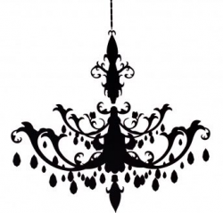 Black And White Chandelier Attractive Silhouette Clipart Pencil In ...