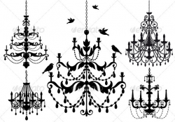 Antique Chandelier Vector Set by amourfou | GraphicRiver