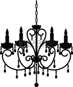 Drawn chandelier vector - Pencil and in color drawn chandelier vector