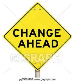 Clipart - Yellow warning sign - change ahead - isolated. Stock ...