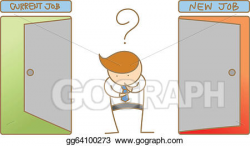 Vector Clipart - Cartoon character of business man thinking to ...