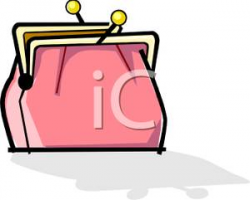 A Colorful Cartoon of a Change Purse - Royalty Free Clipart Picture