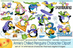 Chilled Penguin Character Clipart Collection | Annie Things Possible ...