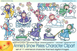 Snow Pixies Character Clipart Collection | Annie Things Possible ...