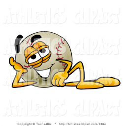 Clip Art of a Relaxing Baseball Mascot Cartoon Character Resting His ...