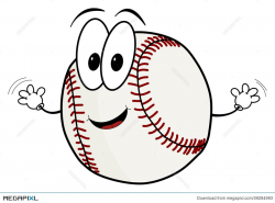 Happy Cartoon Baseball Character Illustration 39284993 - Megapixl