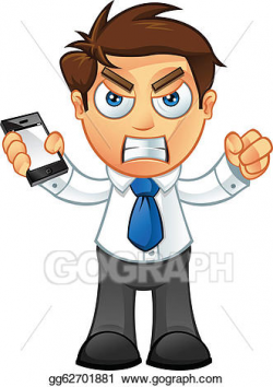 EPS Illustration - Business man - angry with mobile. Vector Clipart ...