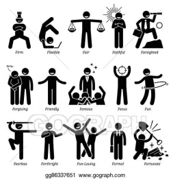 Vector Art - Positive character traits. Clipart Drawing gg86337651 ...