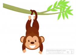 Monkey Clipart Clipart- cute-monkey-character-hanging-on-branch ...