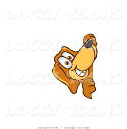 Doggy Clipart of a Brown Dog Mascot Cartoon Character Peeking Around ...