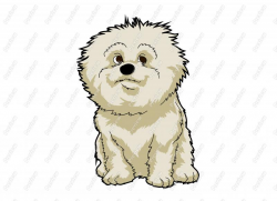 Friendly Cartoon Bichon Frise Dog Character Clip Art - Royalty Free ...