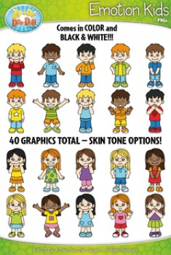 Emotions Kid Characters Clipart {Zip-A-Dee-Doo-Dah Designs} | TpT