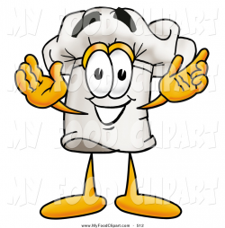 Food Clip Art of a Large Chefs Hat Mascot Cartoon Character with ...