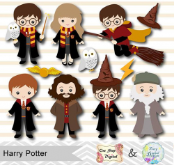 Digital Wizard Kids Clip Art Instant Download Harry Potter