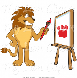 Clipart of a Proud Lion Character Mascot Painting by Toons4Biz - #232
