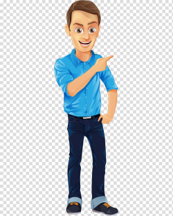 Character Male Cartoon, Short blue dress hand-painted ...