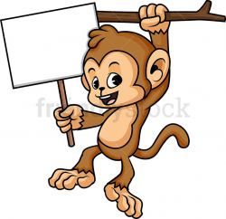 Monkey Holding Blank Sign | art journal | Monkey drawing ...