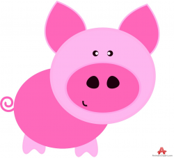 Pink Pig Cartoon Character Design | Free Clipart Design Download