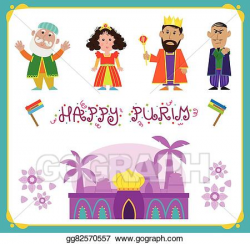 Vector Clipart - Purim characters. Vector Illustration ...