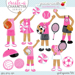 Girl Sport Themes V2 - Create A Character Series - Cute Digital ...
