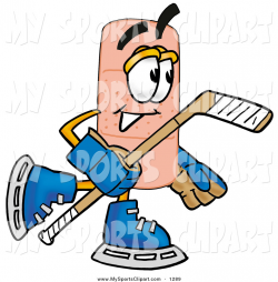 Sports Clip Art of a Sporty Adhesive Bandaid Bandage Mascot Cartoon ...