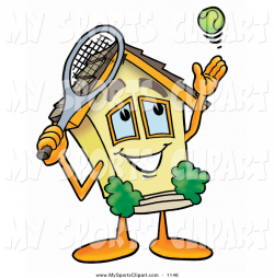 Sports Clip Art of a Smiling House Mascot Cartoon Character ...