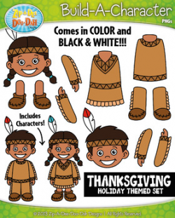Thanksgiving Build-A-Character Clipart {Zip-A-Dee-Doo-Dah Designs}